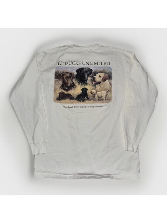 Ducks Unlimited Other - Vintage Ducks Unlimited Dog Graphic Long Sleeve Shirt White XL 22x29